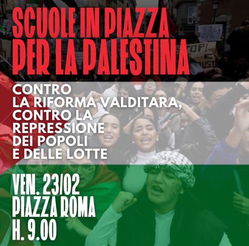 SCUOLE IN PIAZZA Per La PALESTINA 