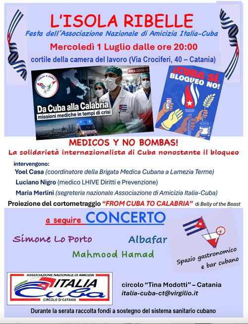 L'ISOLA RIBELLE. Festa dell'Associazione di Amicizia Italia-Cuba