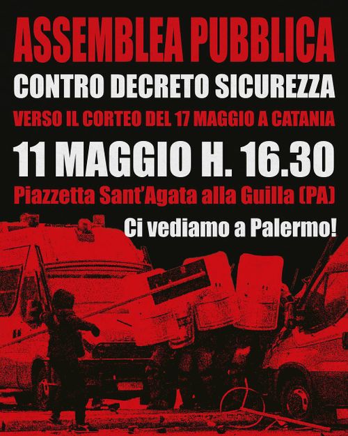 ASSEMBLEA PUBBLICA in vista del corteo del 17 maggio a Ct