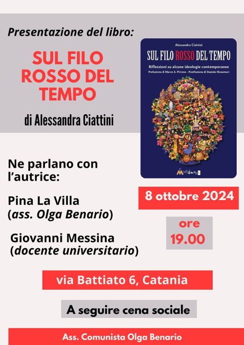 Presentazione del libro SUL FILO ROSSO DEL TEMPO di Alessandra Ciattini