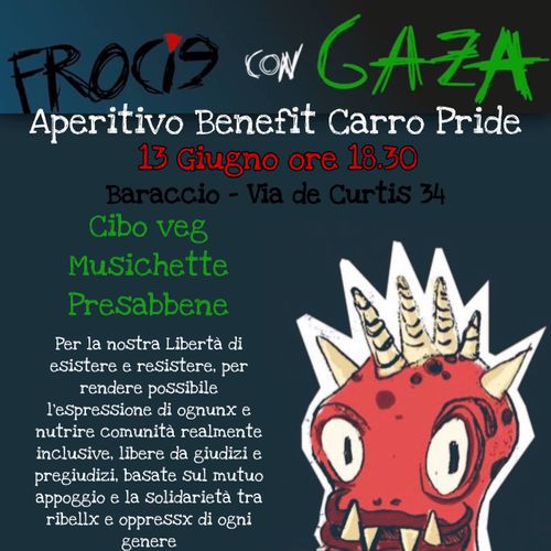 Frocie con Gaza - Aperitivo Benefit carro pride