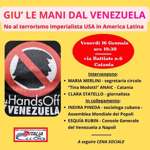 GIÙ LE MANI DAL VENEZUELA. No al terrorismo imperialista USA in America Latina