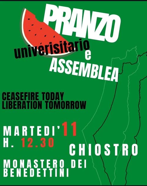 STUDENTX PER LA PALESTINA pranzo universitario e assemblea 