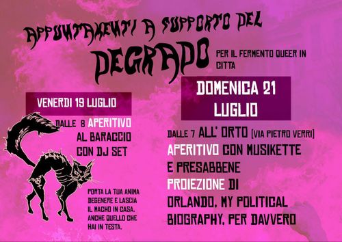 Visione del film Orlando my politcal biography+ aperitivo