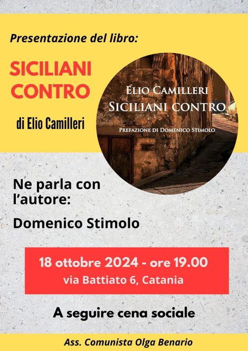 Presentazione del libro SICILIANI CONTRO di Elio Camilleri