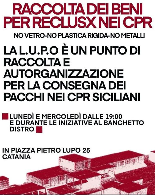RACCOLTA BENI PER I RECLUSX NEI CPR