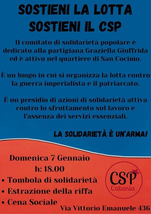 Sostieni la lotta, sostieni il CSP